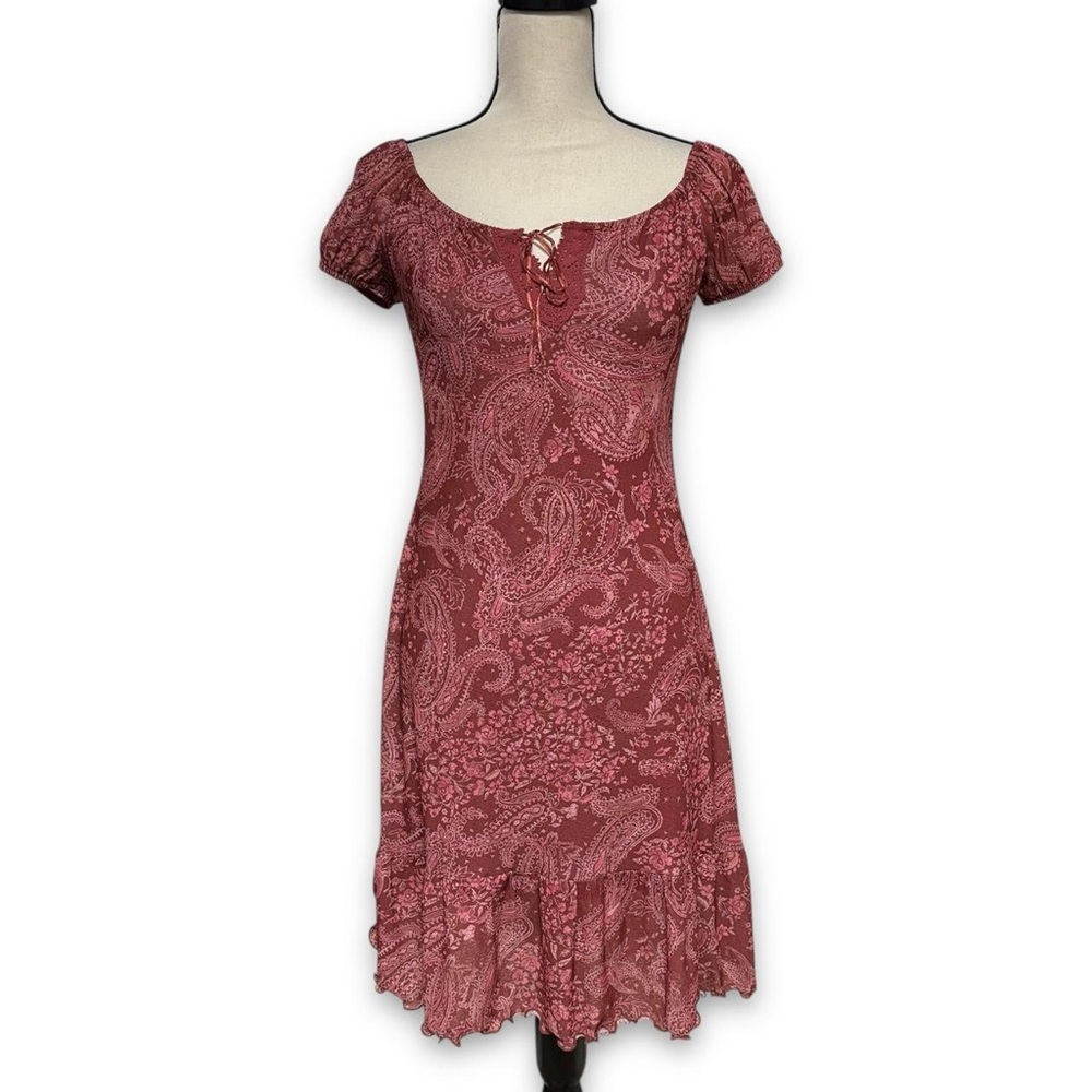 Y2K Xhilaration Pink Meshy Paisley Dress